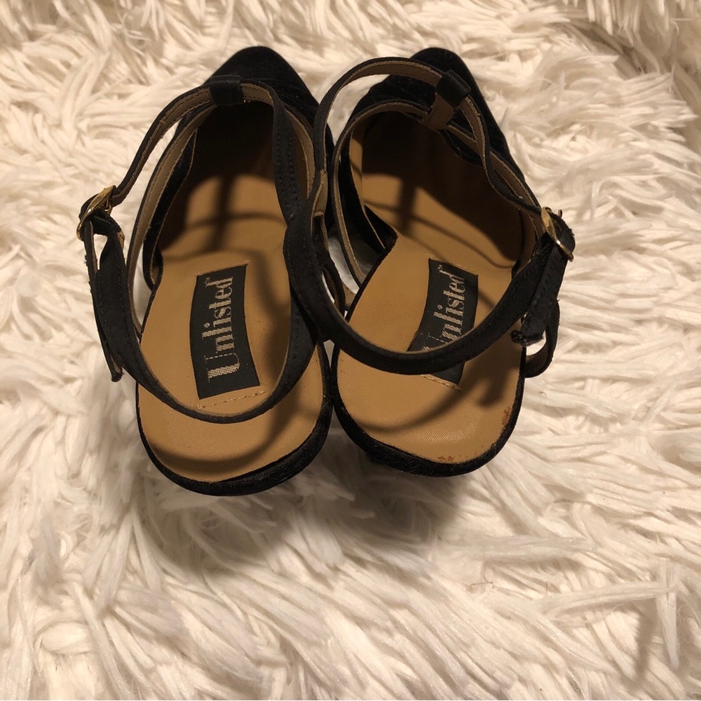 Kenneth Cole Unlisted Women's Size 9 black  2.5" Block Heel pointed Toe Straps - Picture 3 of 7